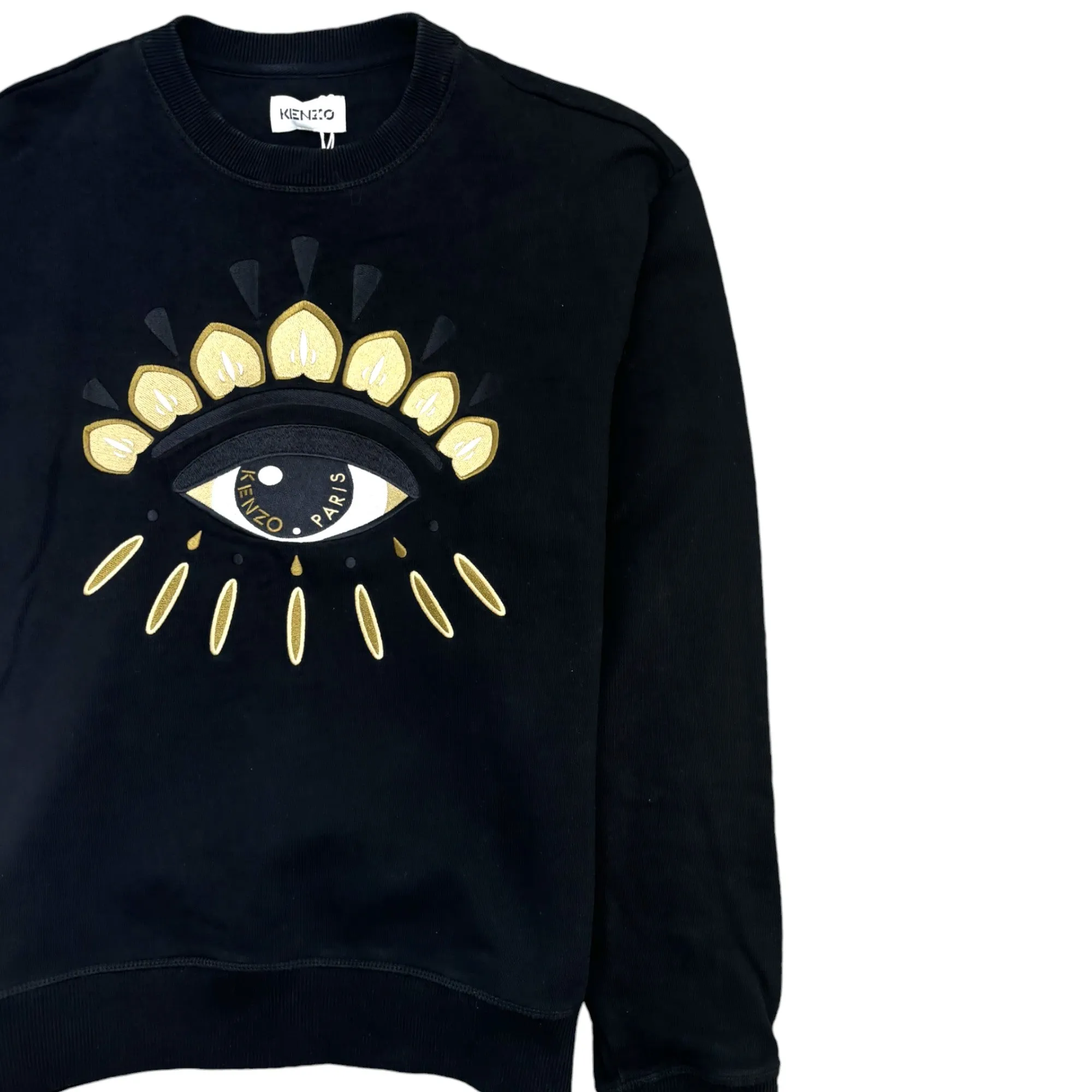 Men's Embroidered Eye Jumper Black Size M