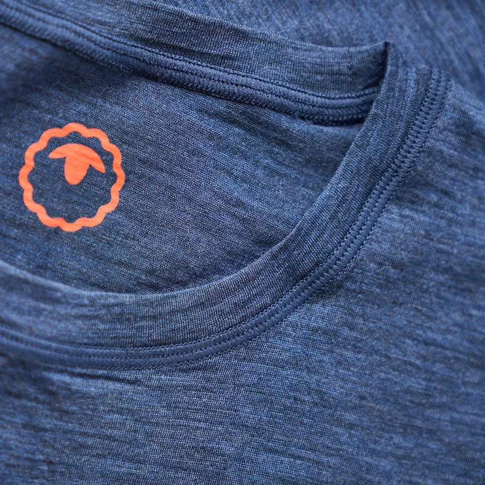 Mens Merino 150 Emblem Tee (Denim)