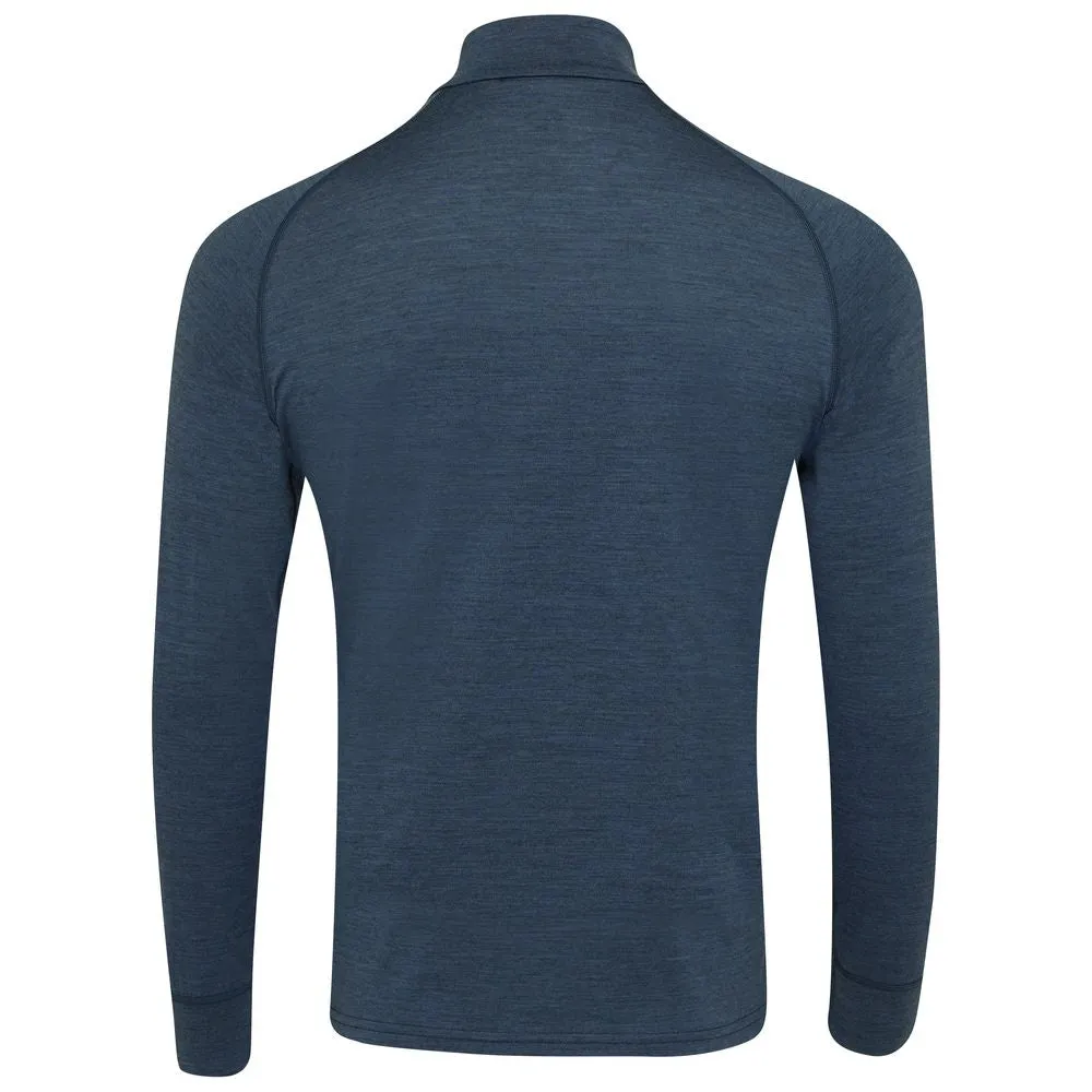 Mens Merino 200 Long Sleeve Zip Neck (Denim)