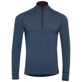 Mens Merino 200 Long Sleeve Zip Neck (Denim)