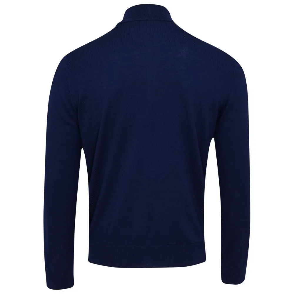 Mens Zip Neck Sweater (Navy/Denim)