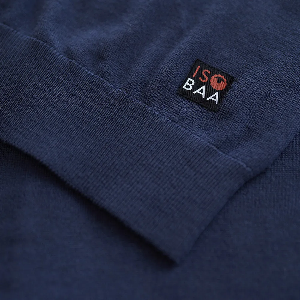 Mens Zip Neck Sweater (Navy/Denim)