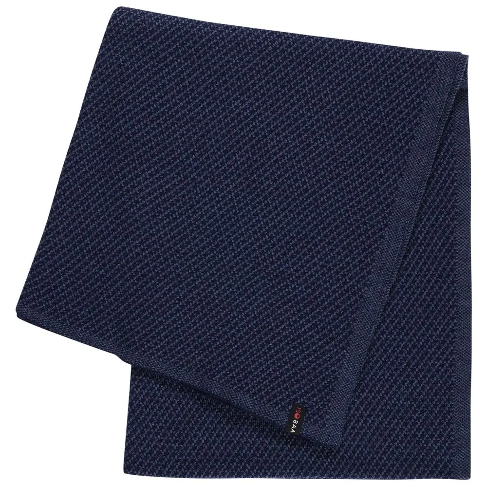 Merino Jacquard Shawl (Navy/Denim)