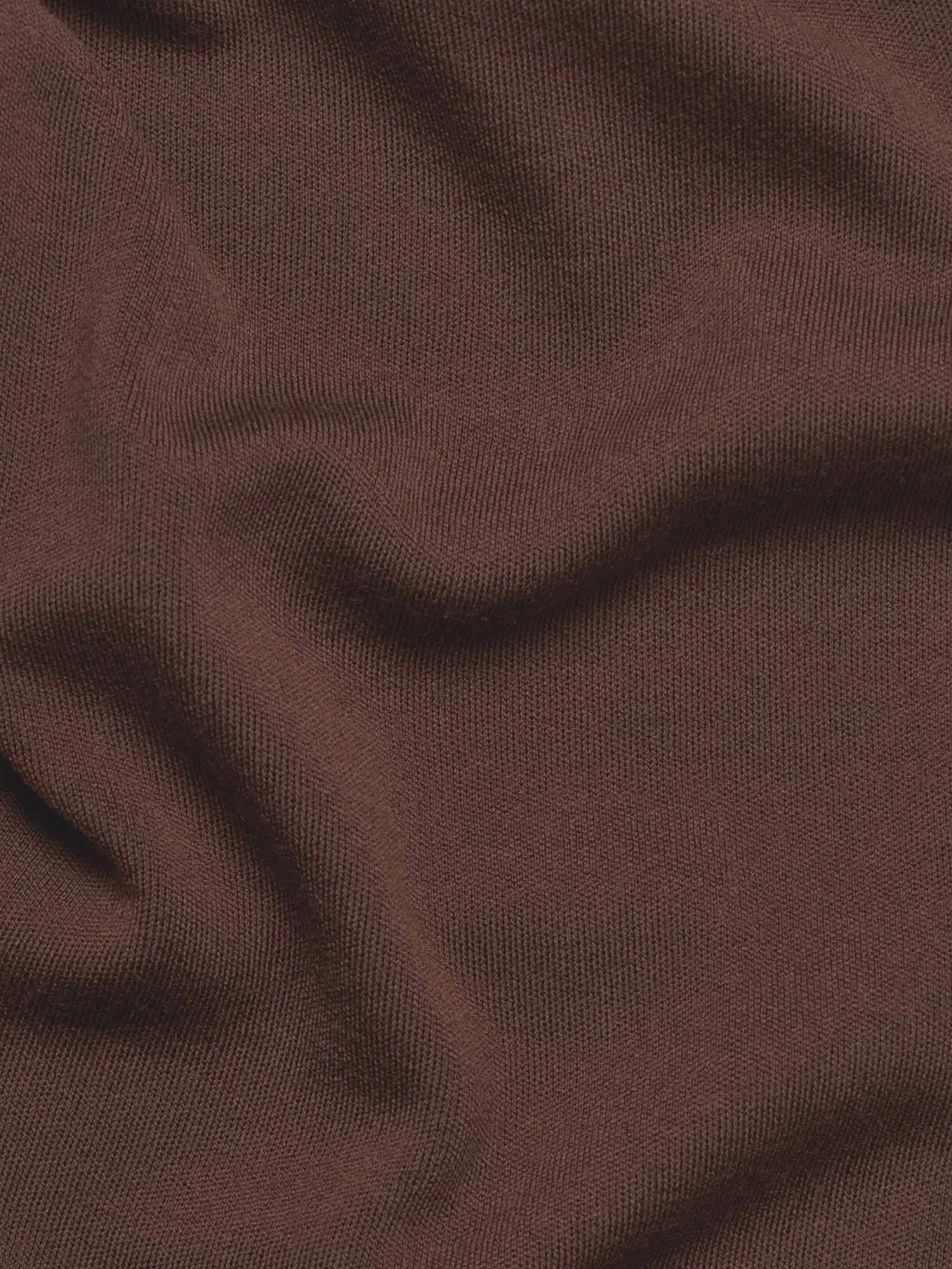 Merino Wool Half Zip Hoodie—chestnut brown