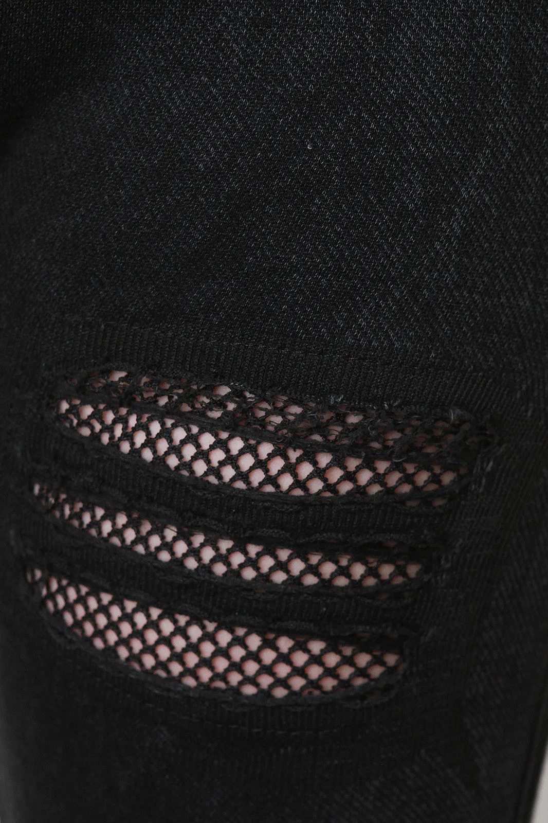 Mineral Wash Distressed Fishnet Insert Leggings