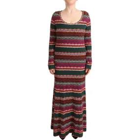 Missoni Multicolor Striped Long Sleeve Sheath Dress