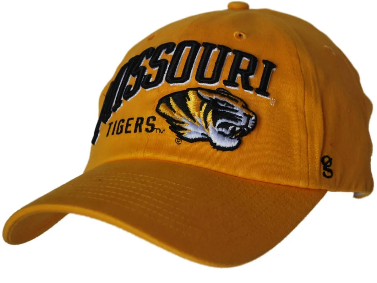 Missouri Tigers Gear for Sports Gold Curved Missouri Flexfit Slouch Hat Cap