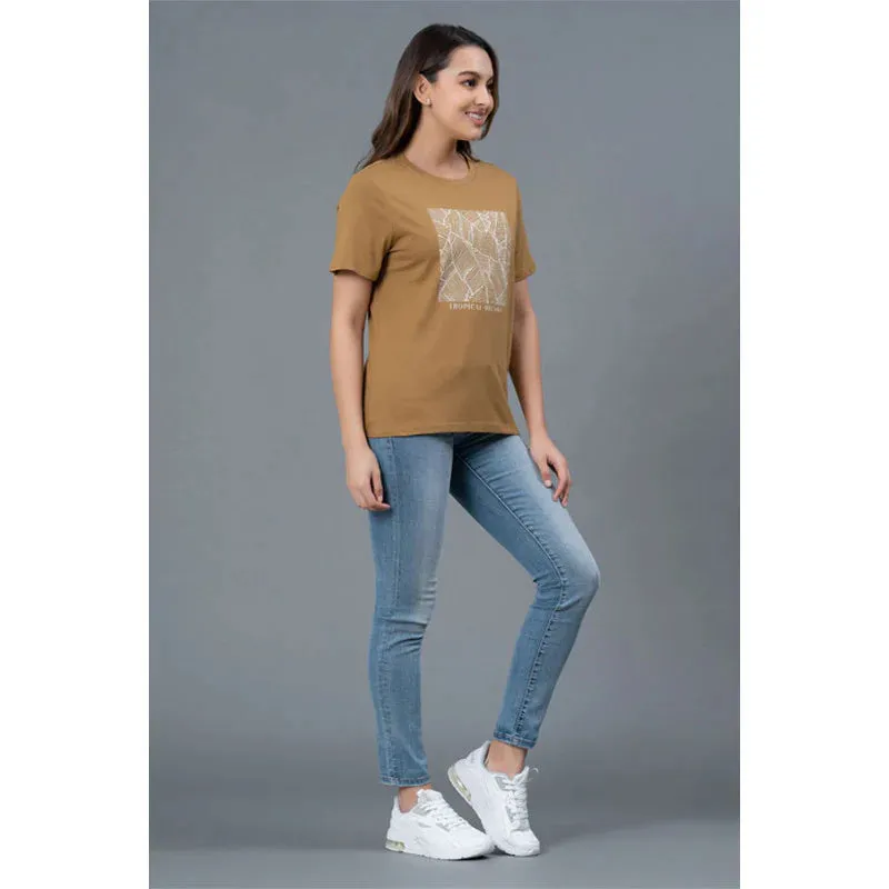 Mode by RedTape Round Neck Cotton T-Shirt for Women | Comfortable & Breathable Cotton T-Shirt