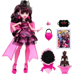 Monster High Doll, Draculaura in Monster Ball Party Dress with Themed Accessories Including Chocolate Fountain