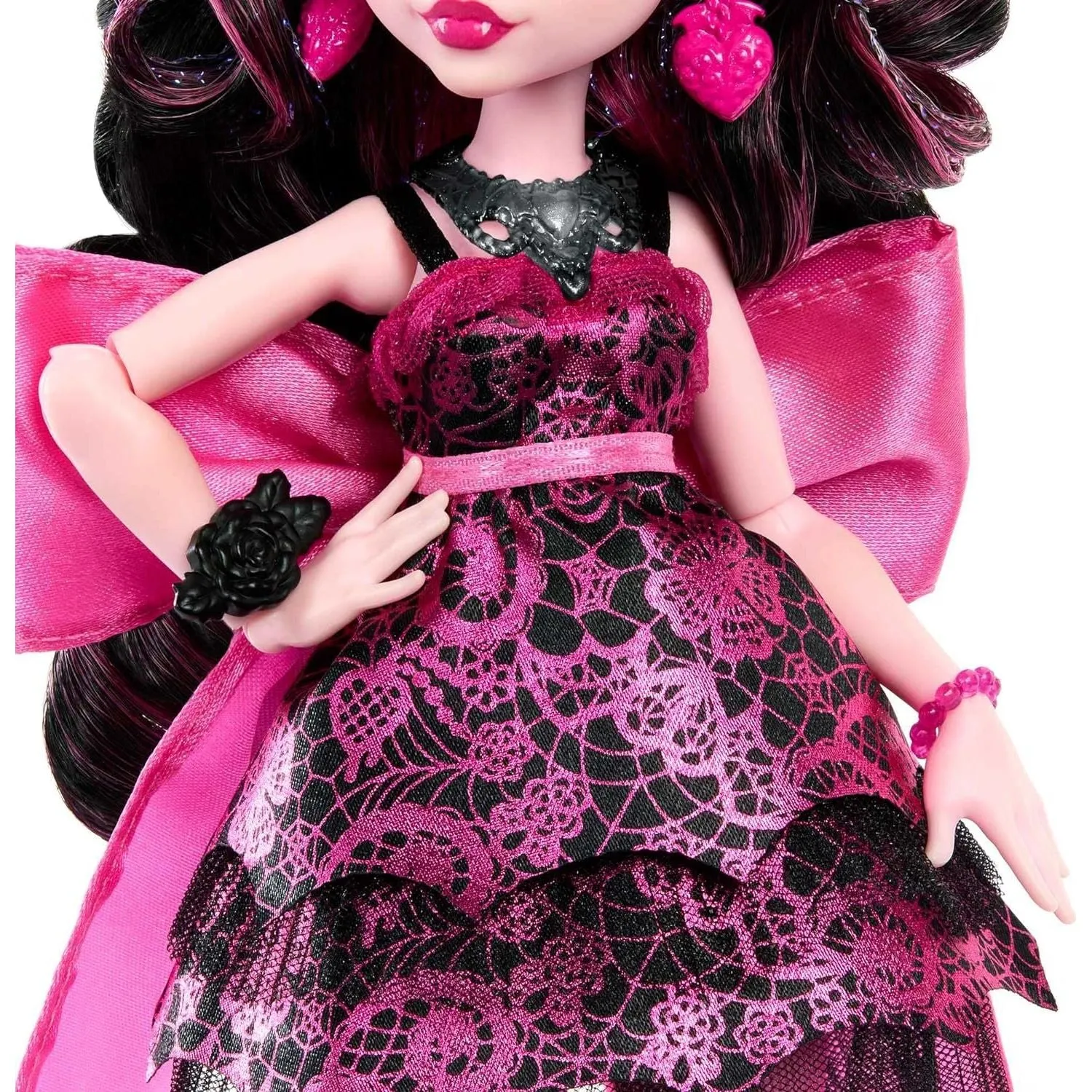 Monster High Doll, Draculaura in Monster Ball Party Dress with Themed Accessories Including Chocolate Fountain