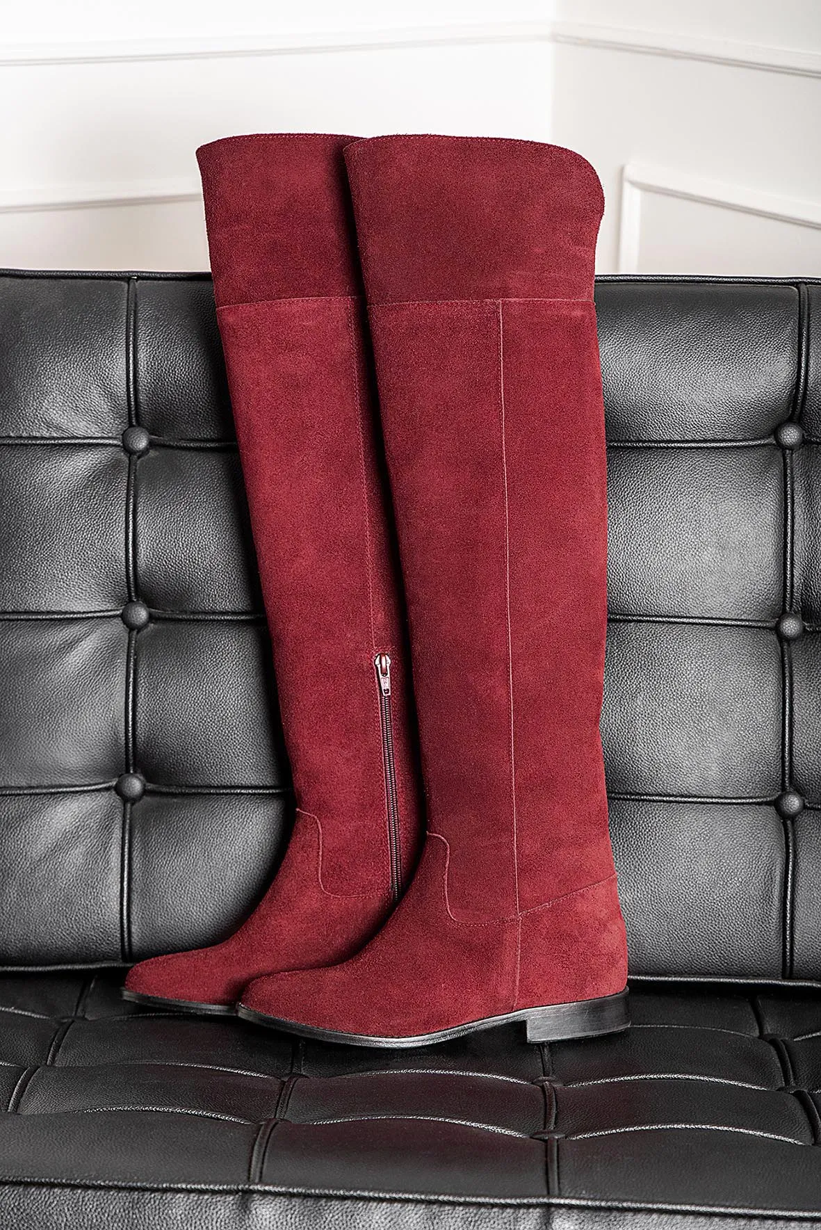 Mora suede, burgundy