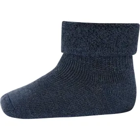 Mp Danmark Dark Denim Melange 722 Wool baby socks