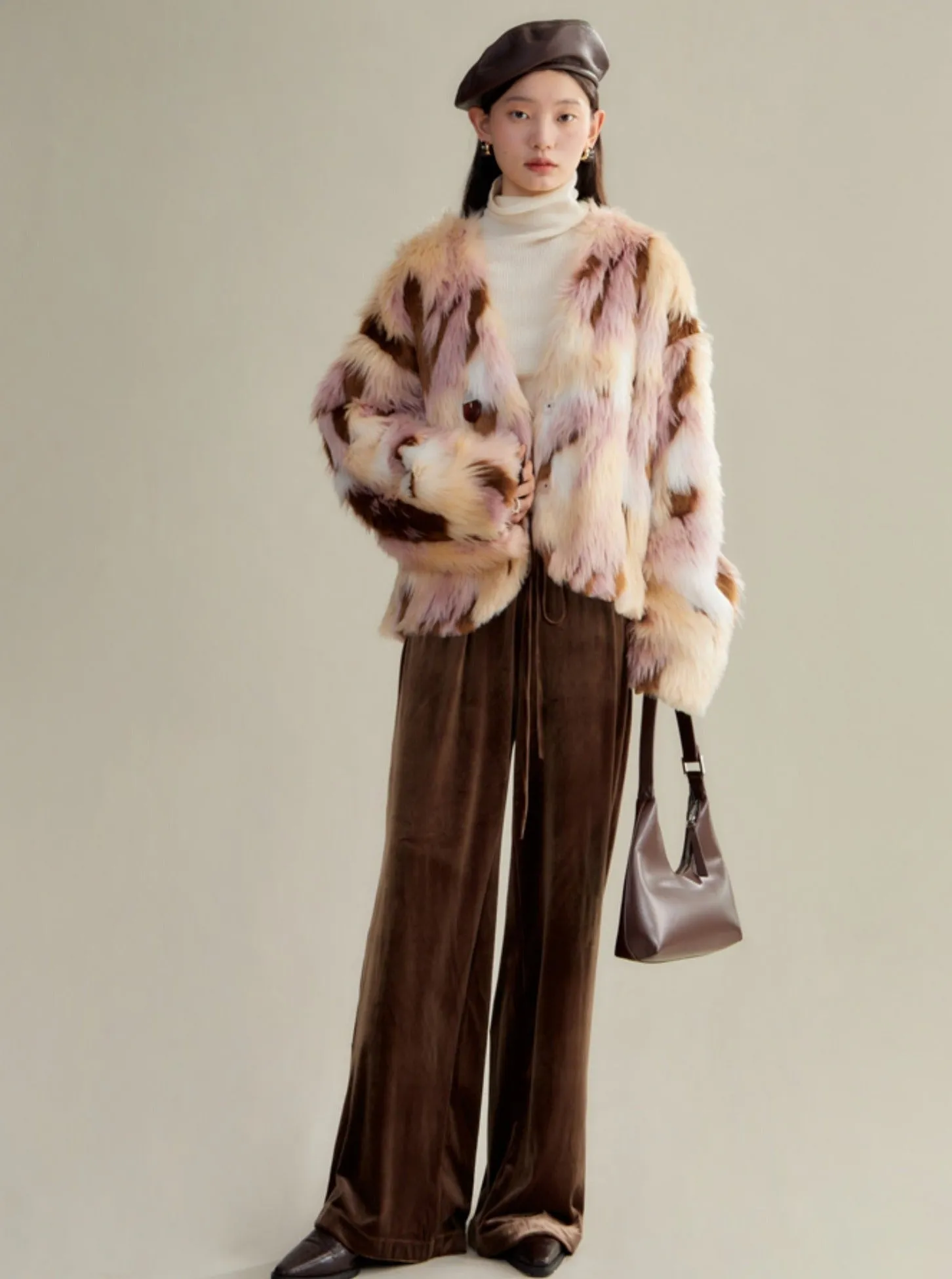 Multi-Colored Faux Fur Statement Coat