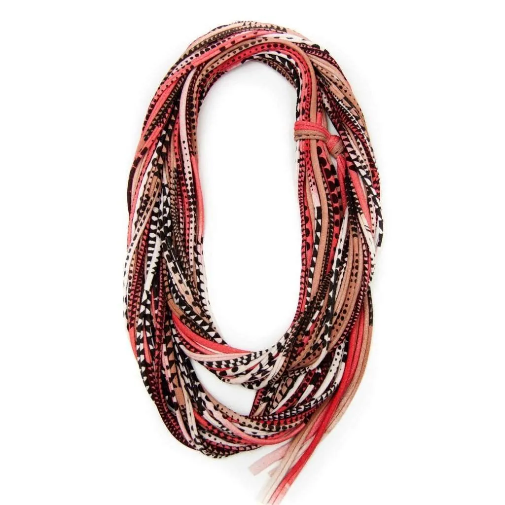 Necklush Infinity Scarf / Light Brown & Red / Unisex