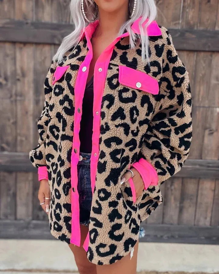 New 2024 Autumn Winter Fur Clothes Plush Coat Women's Leopard Print Fur Coat