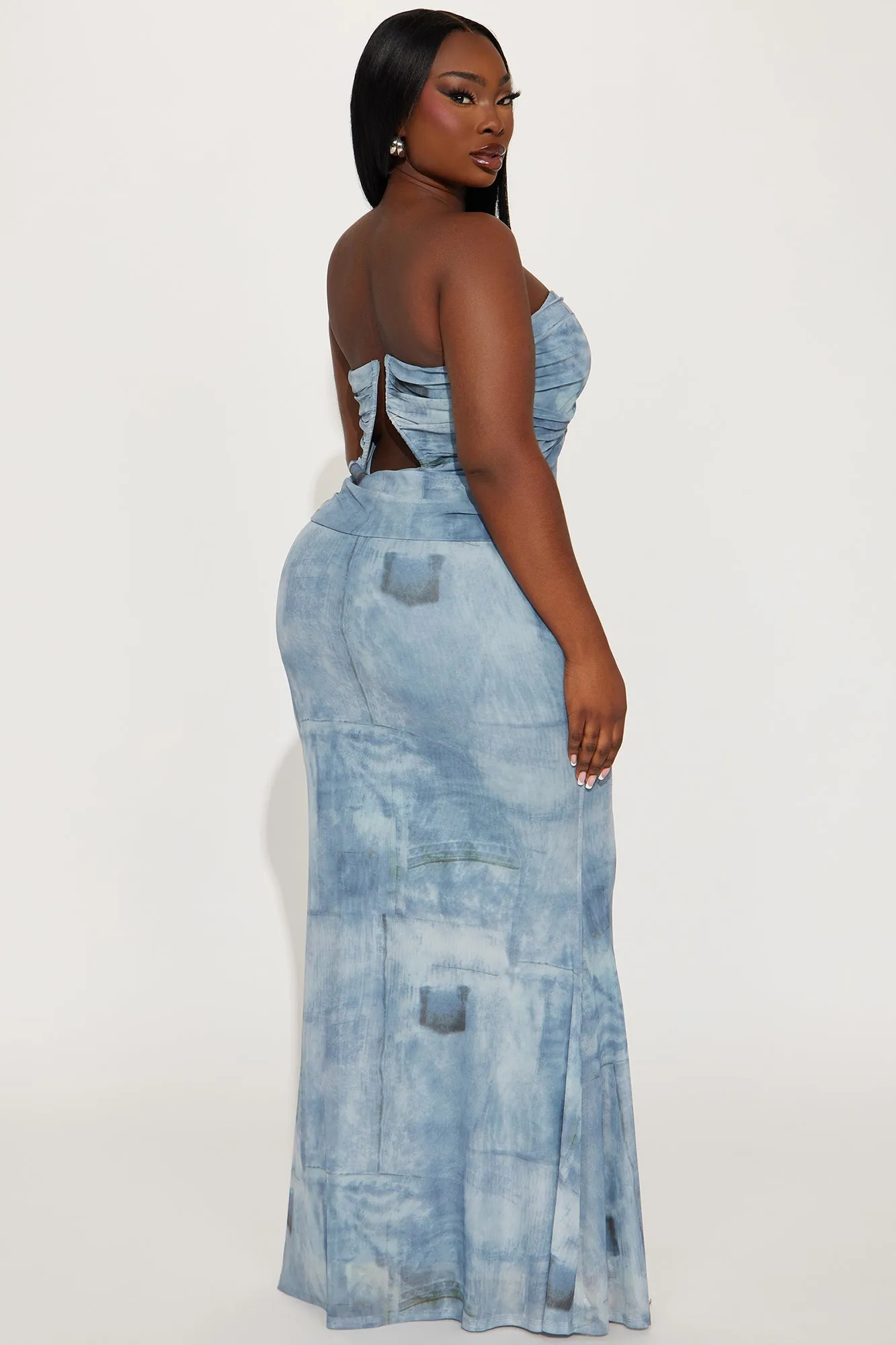 Ocean Mesh Maxi Dress - Blue/combo