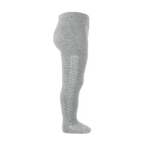 Openwork Side Warm Tights Light Grey