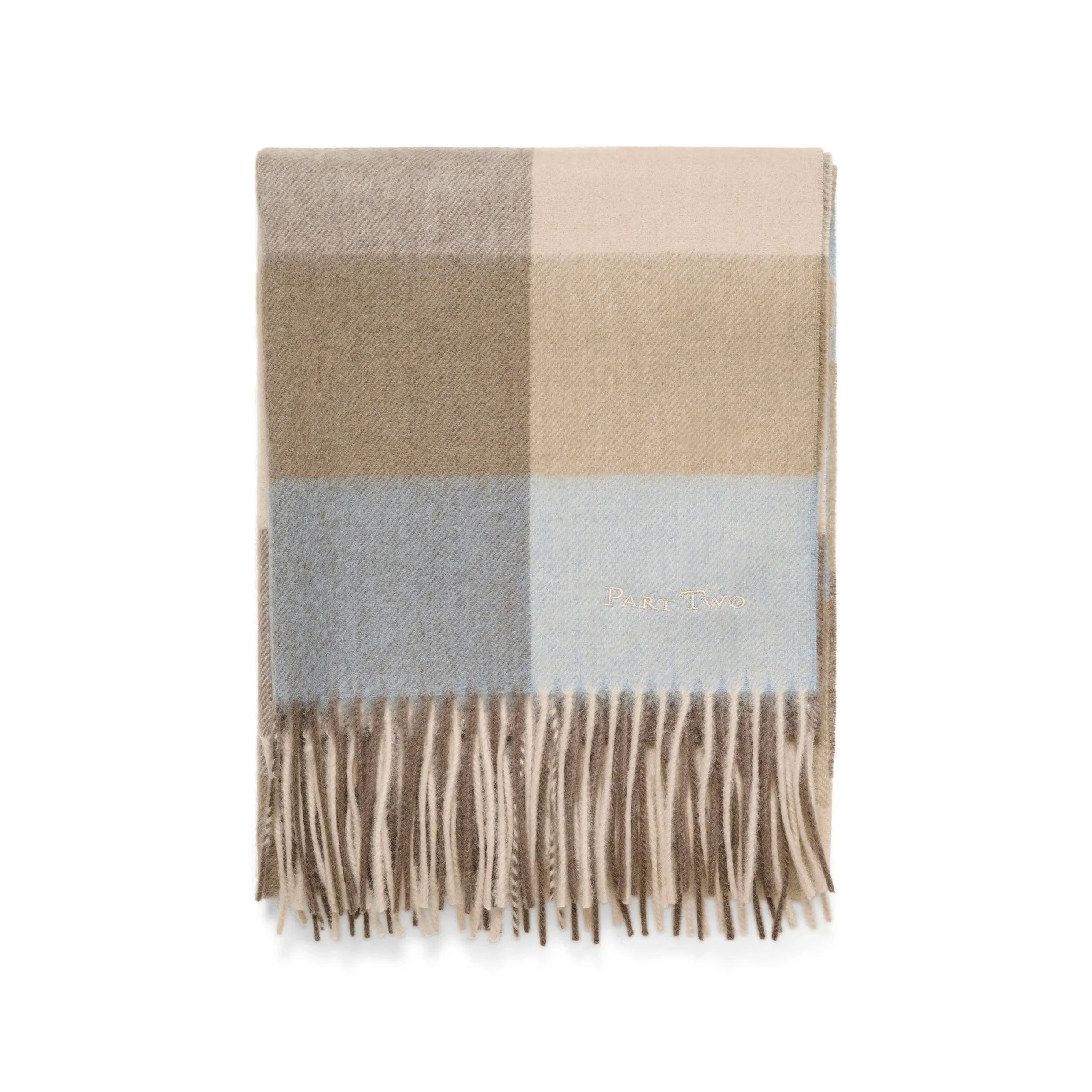 Part Two Kitha Wool Scarf in Smokey Olive Check 30308757