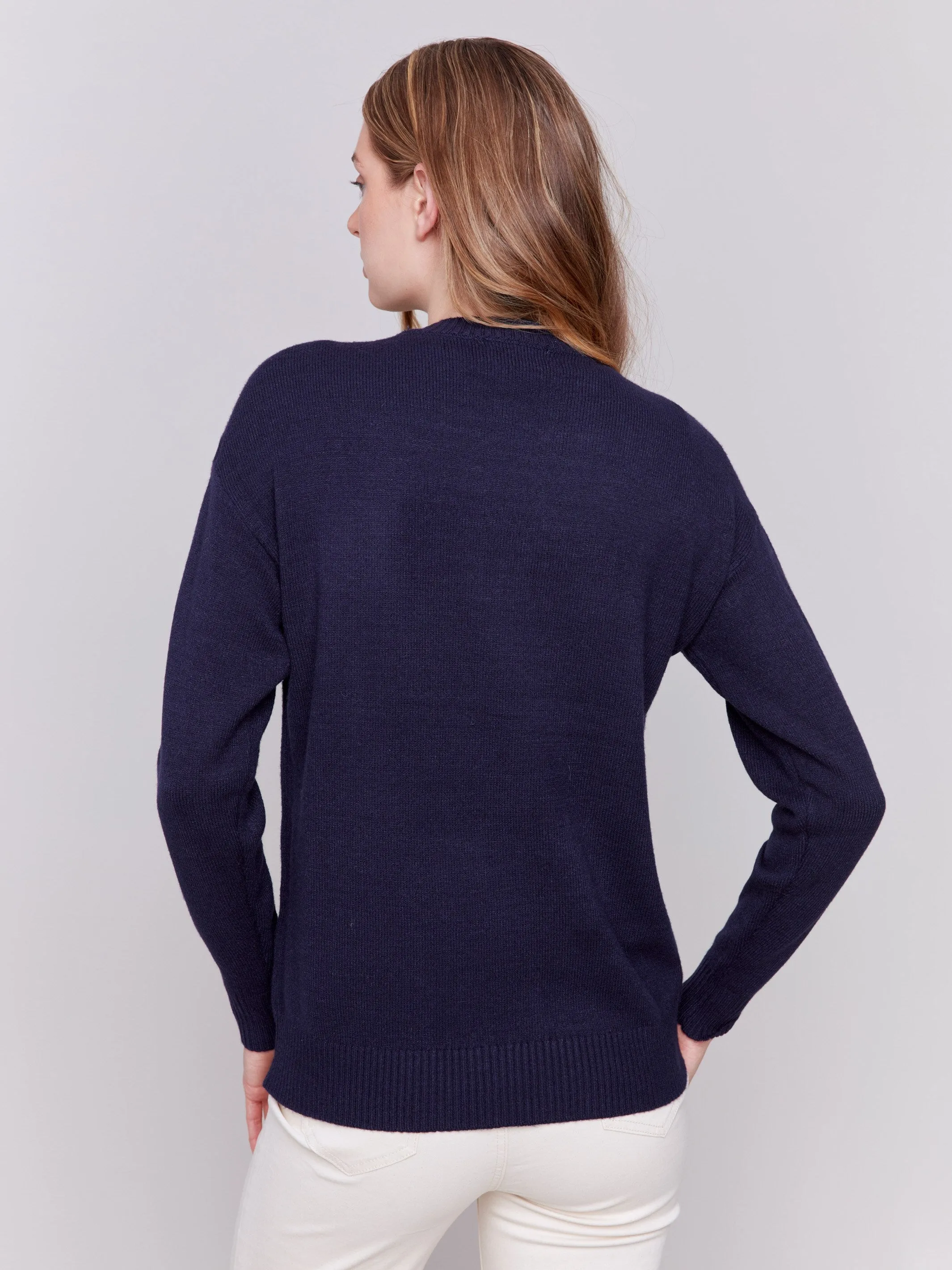 Peace Sign Sweater - Navy