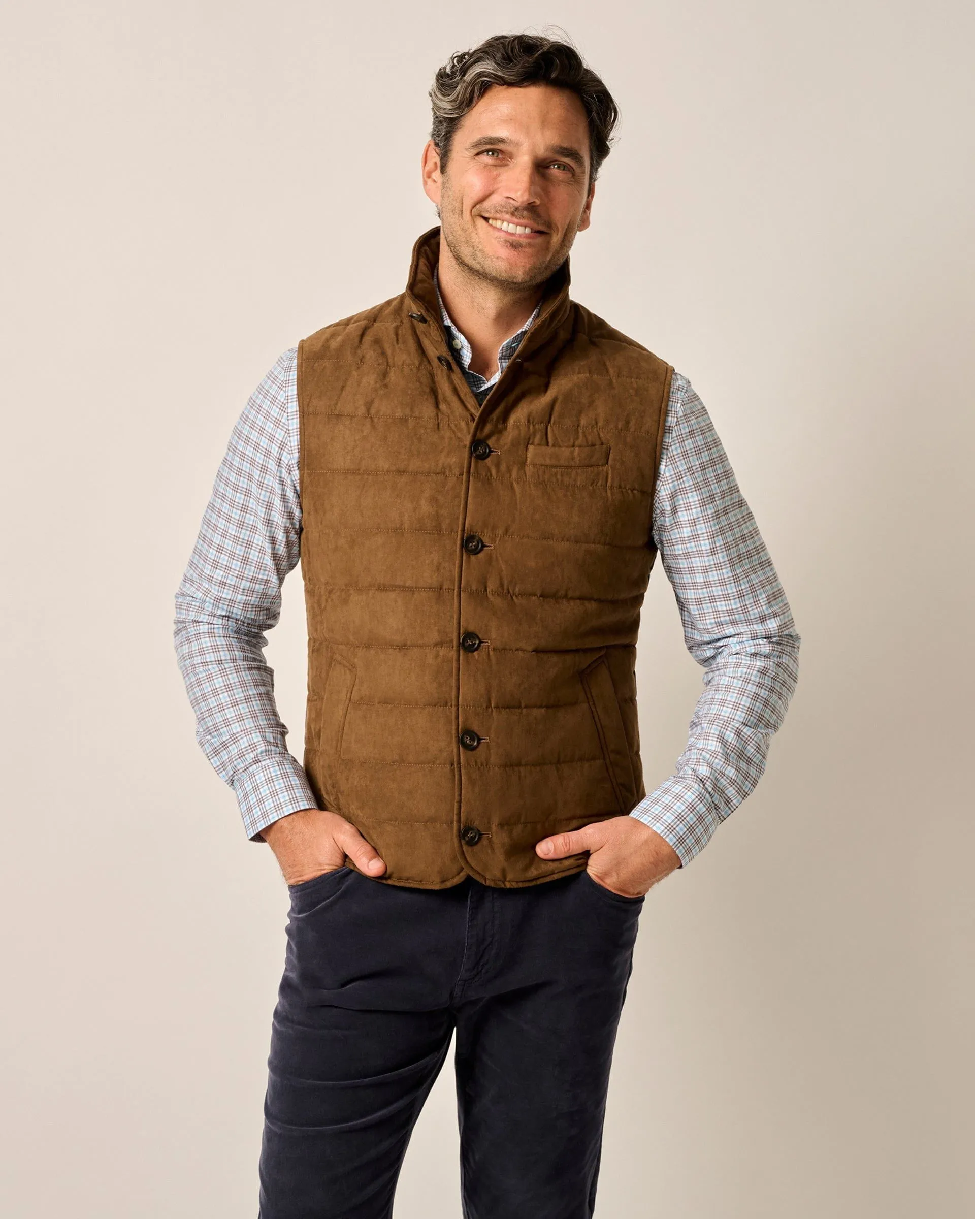 Pickens Quilted Faux Suede Vest