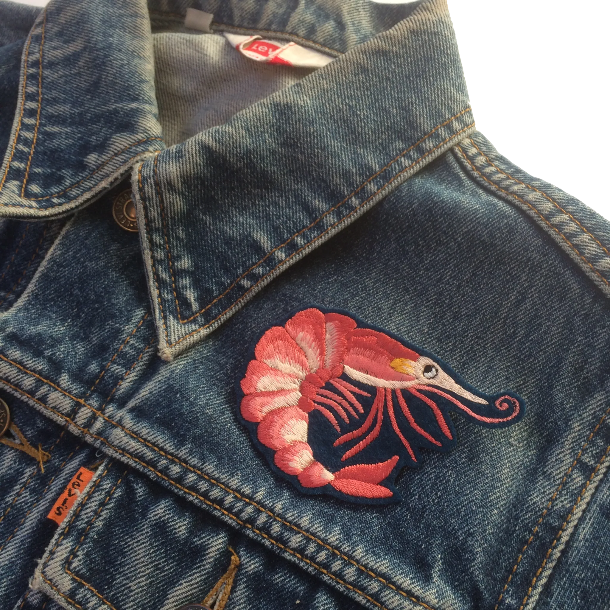 Prawn Embroidered Patch