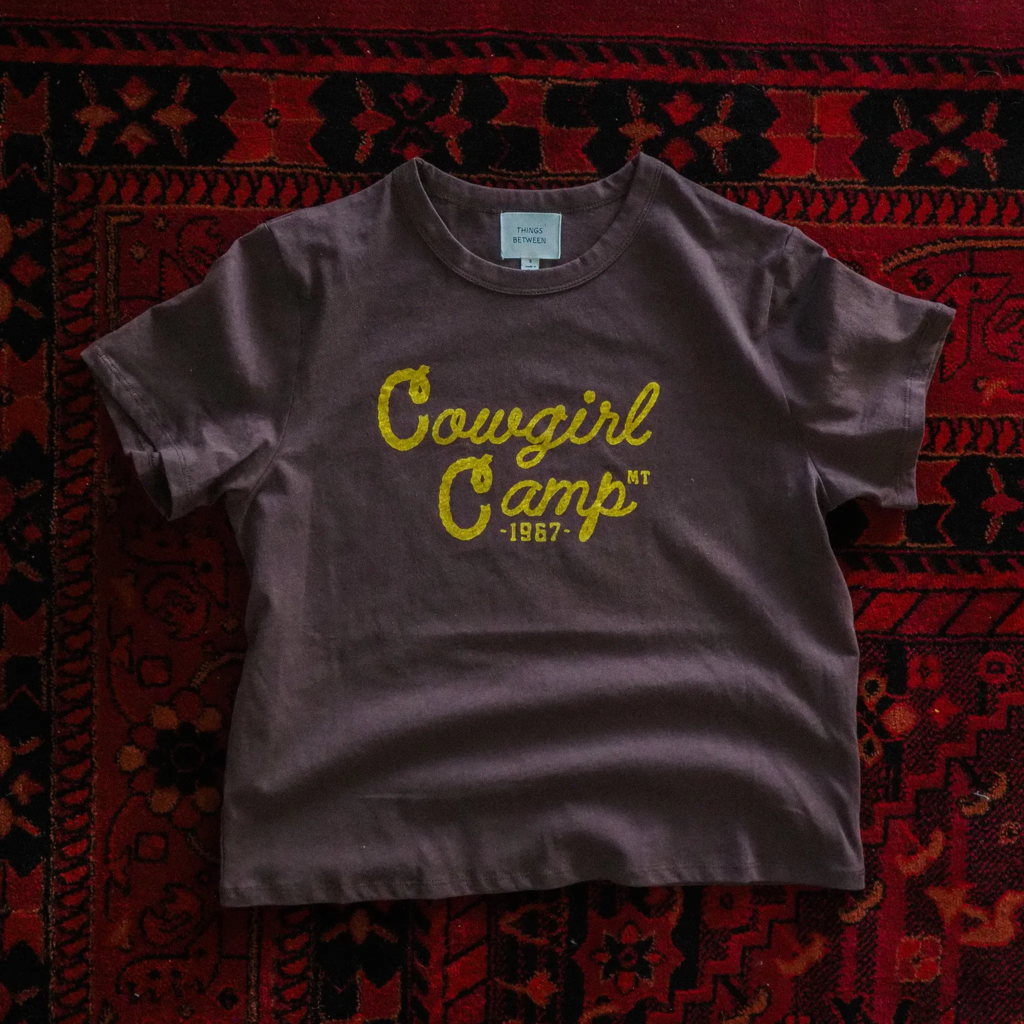 "Cowgirl Camp" Brown Tee