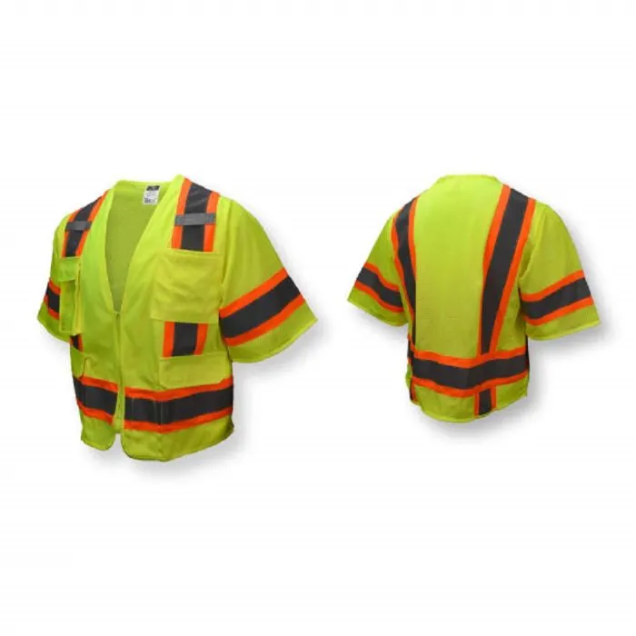 Radians SV63G Two Tone Surveyor Type R Class 3 Safety Vest, Hi-Vis Green, 1 Each