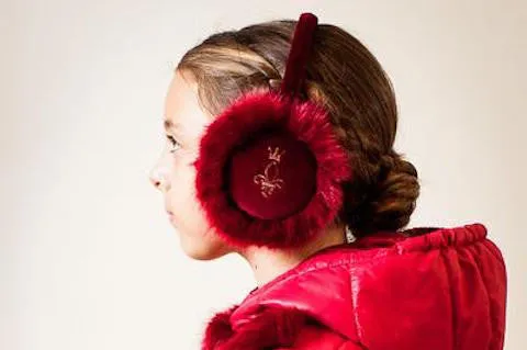 Red Fuzzy Ear Muffs