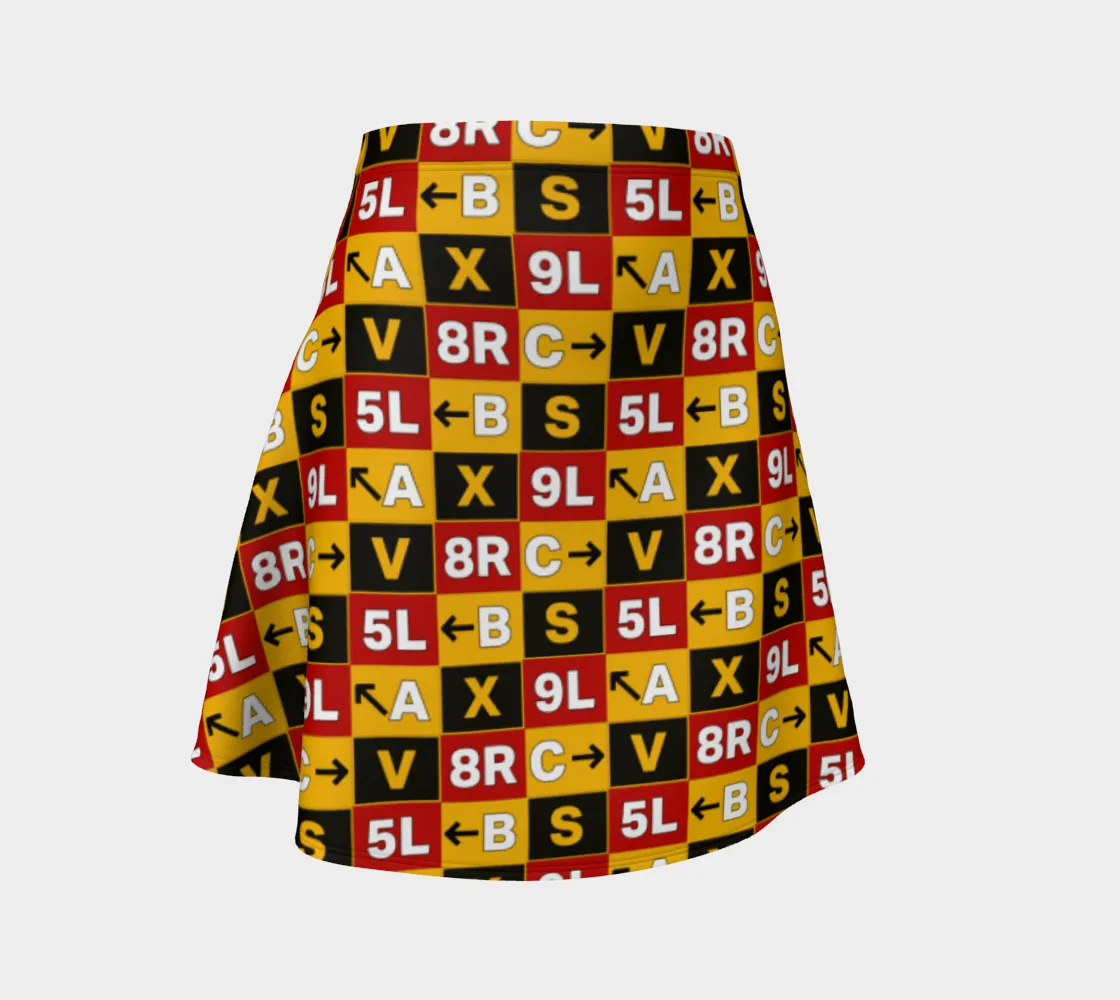 Runway Signs Flare Skirt