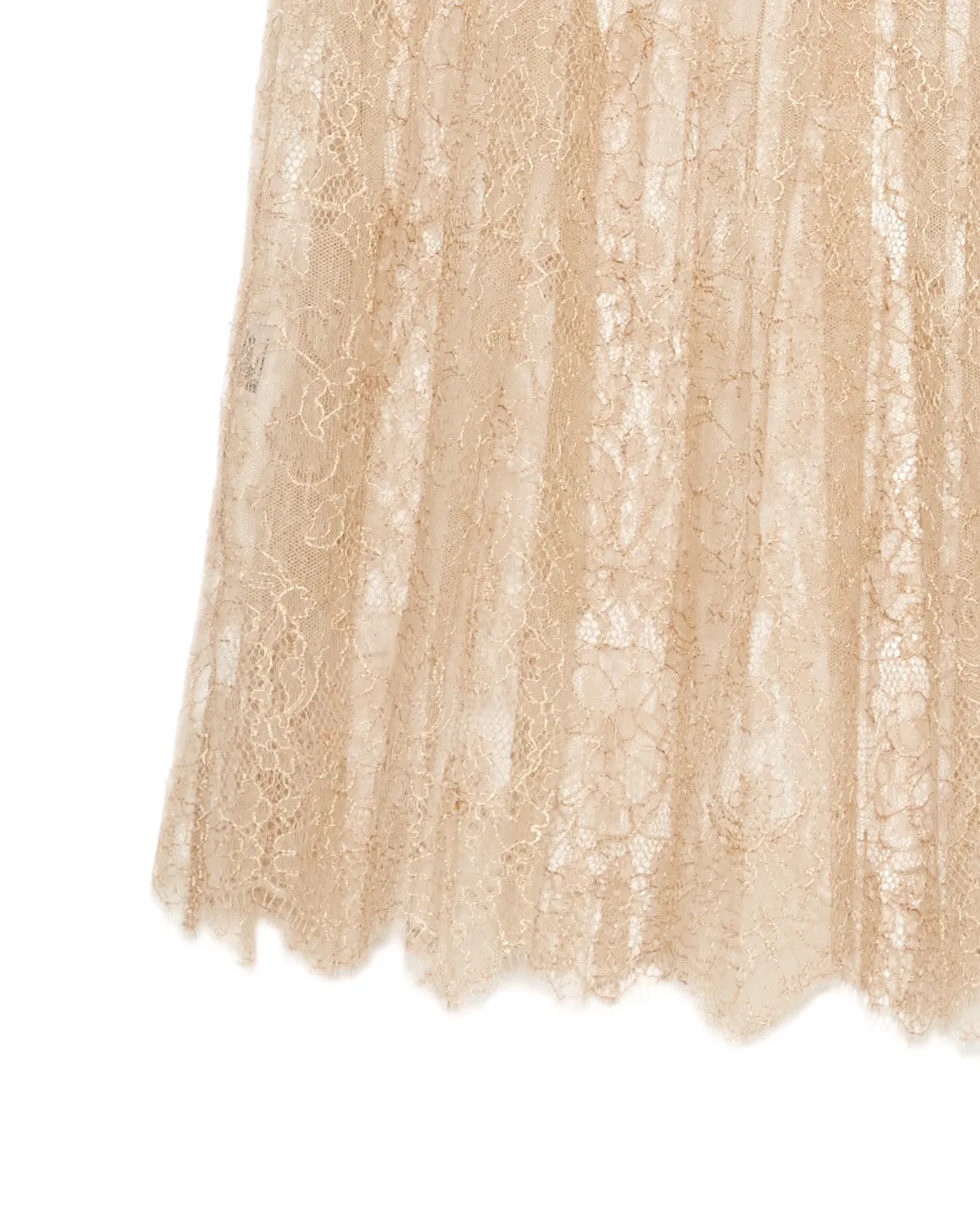 Ryan Roche | French Lace Skirt in Light Mink