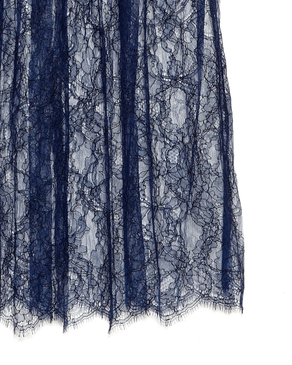 Ryan Roche | French Lace Skirt in Navy