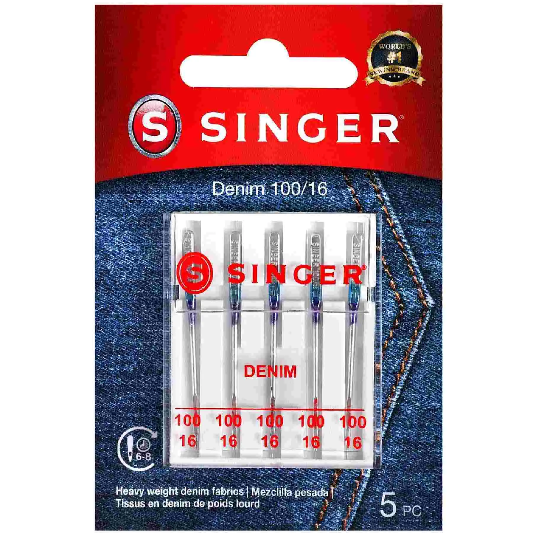 SINGER® Denim Needles, Size 100/16