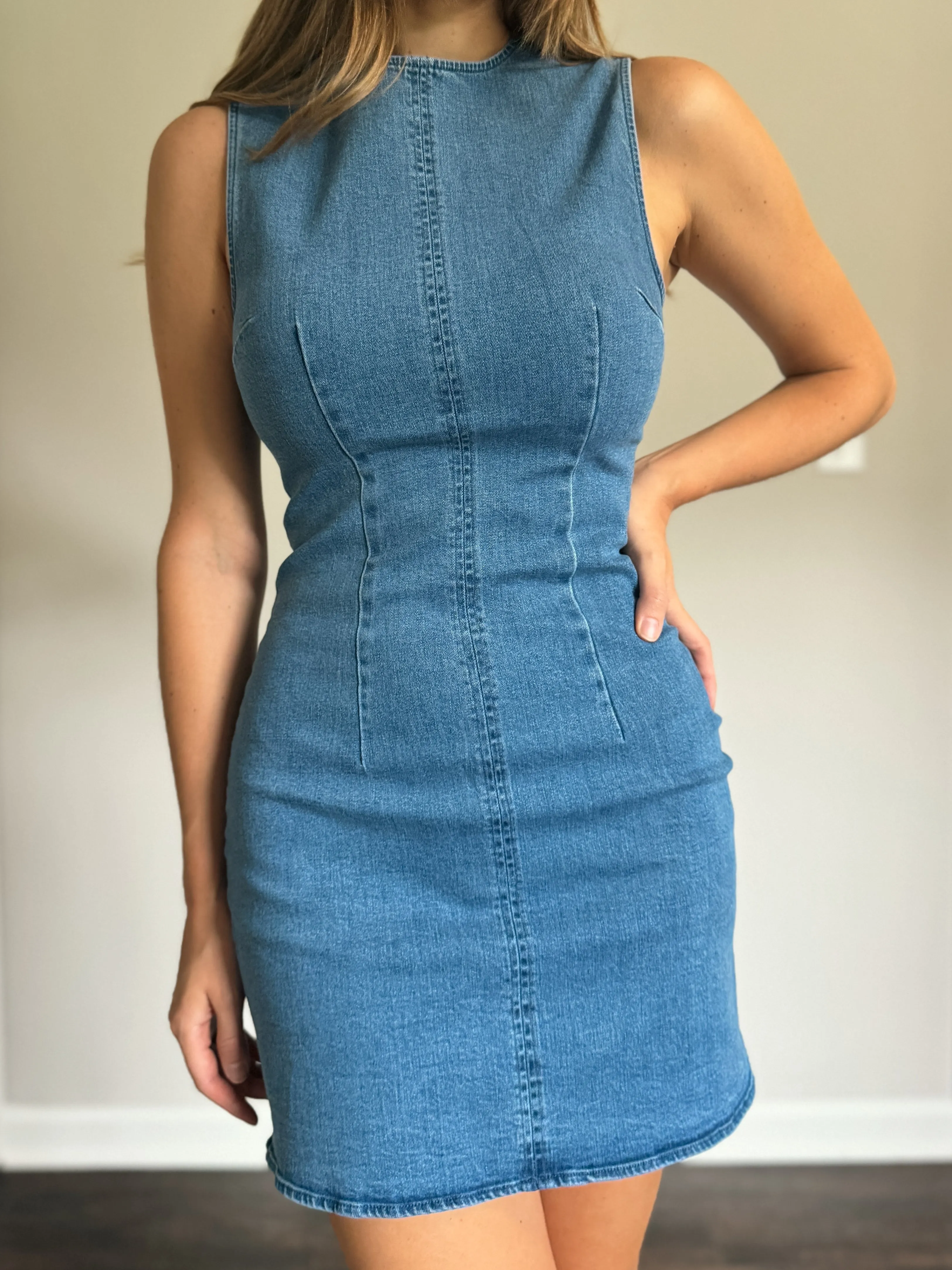 Sleeveless Denim Dress