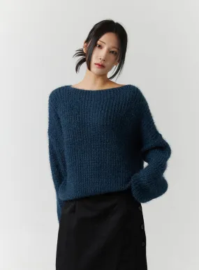 Soft Boat Neck Knit Sweater CN329