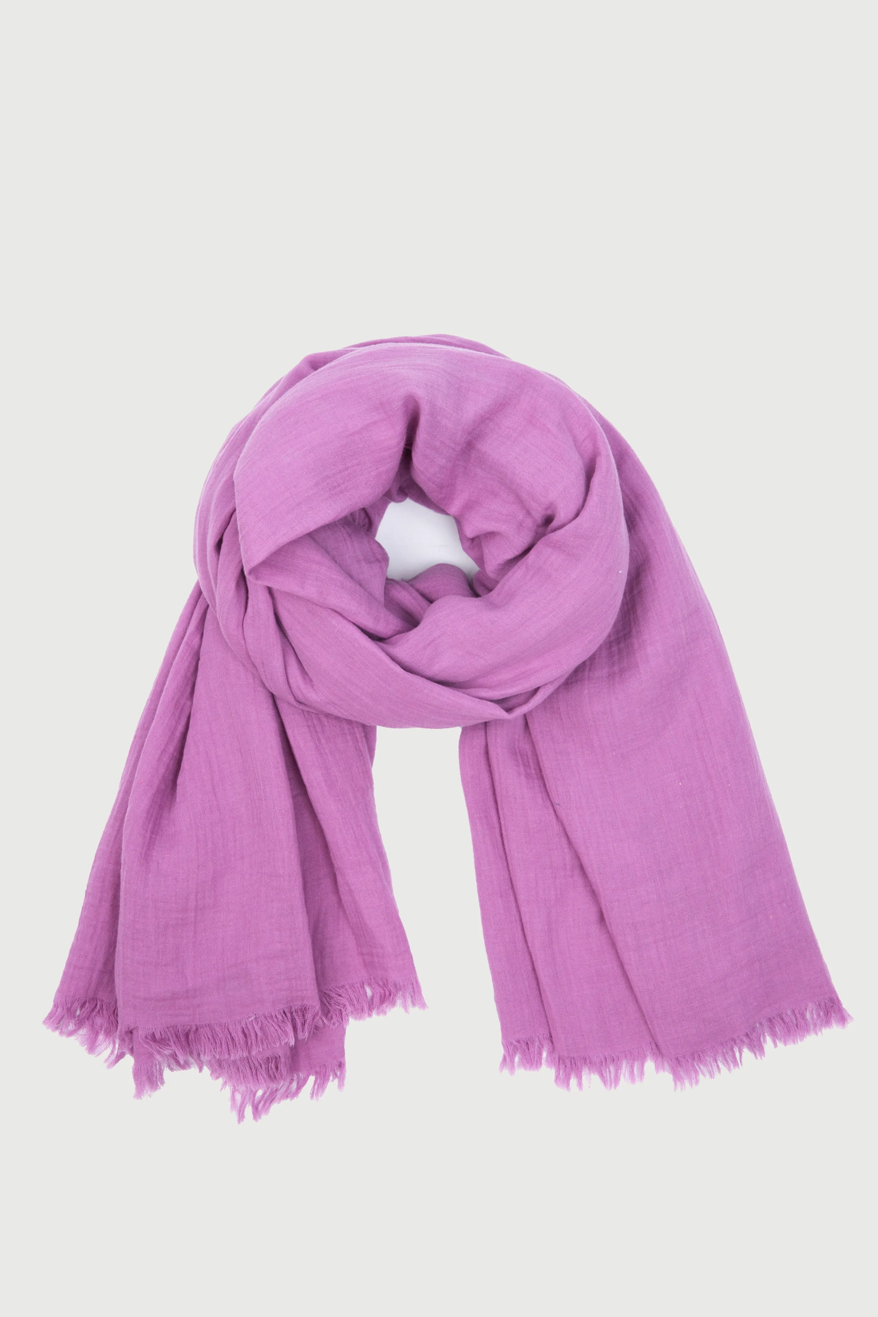 Solid Cotton Fringed Scarf