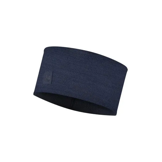 Solid Denim | Merino Wide Headband | Buff