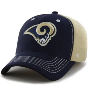 St. Louis Rams 47 Brand Light Gold Navy Carson Closer Flexfit Hat Cap