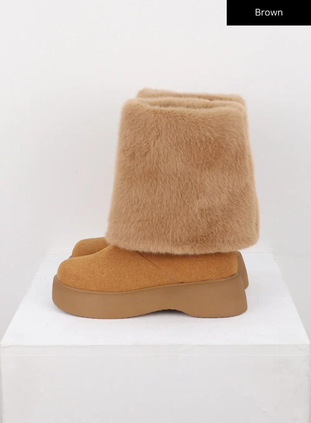 Suede Faux Fur Midi Boots CN315