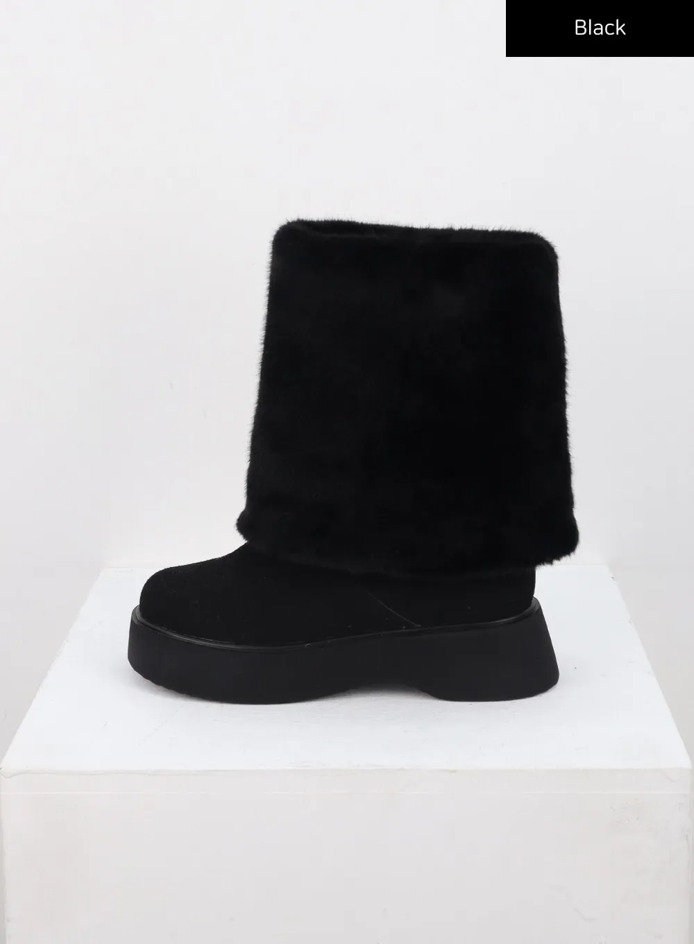 Suede Faux Fur Midi Boots CN315