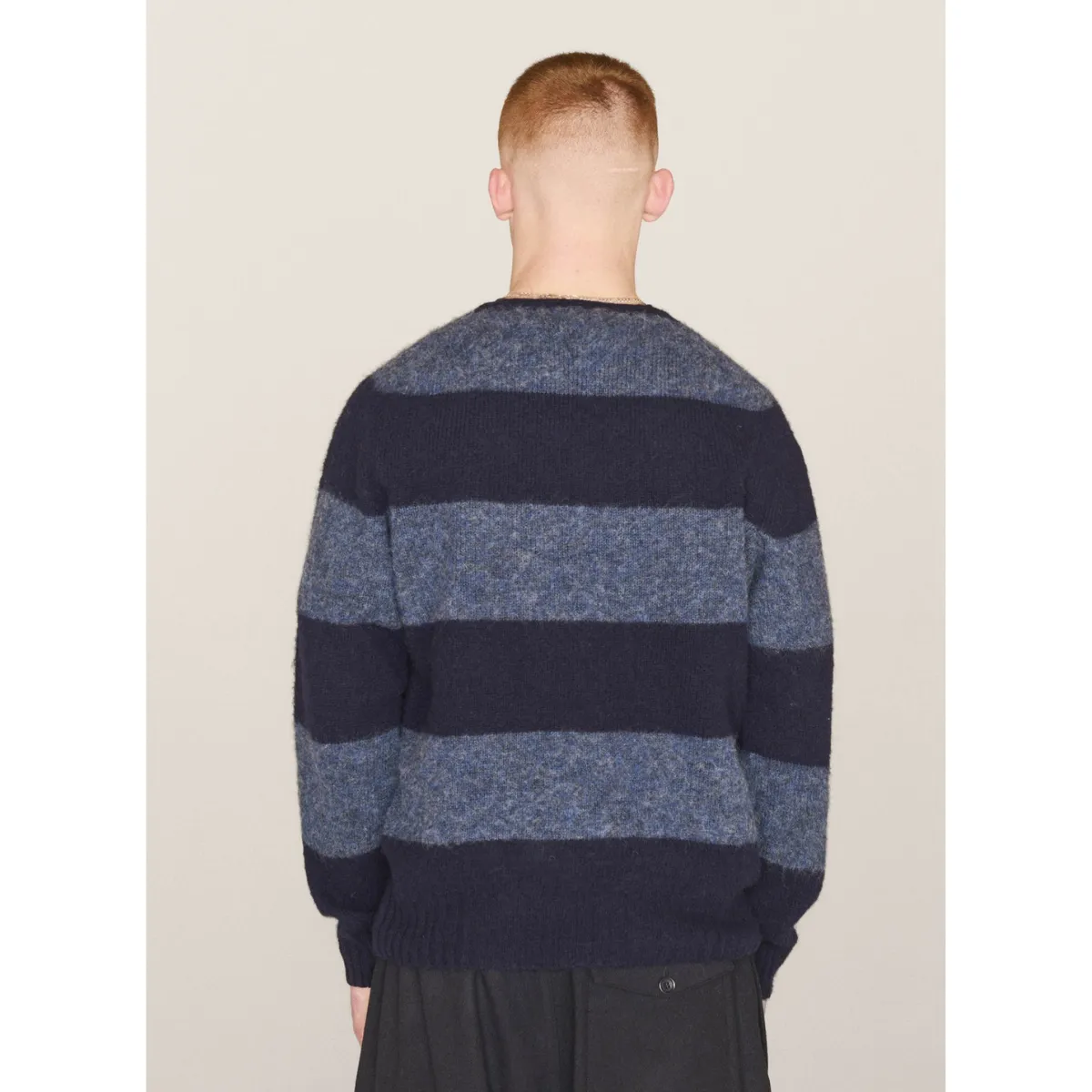 Suedehead Stripe Crew Knit Navy/Blue (men)