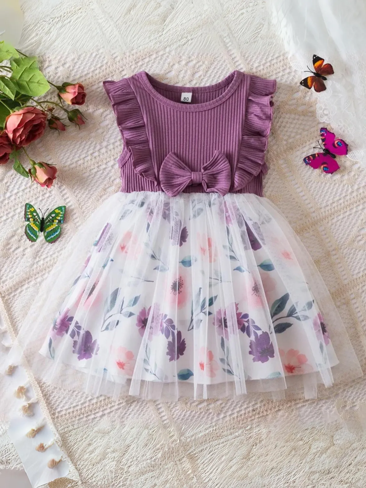 Summer Freshness Floral Tutu Dress