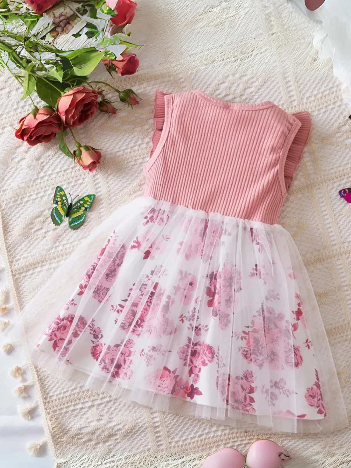 Summer Freshness Floral Tutu Dress