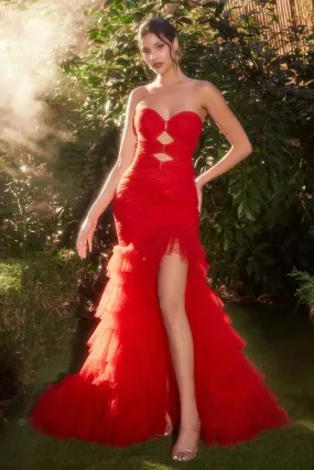 Suspense Prom Dress Strapless Mermaid Gown 6201337TAK-Red Andrea & Leo A1337