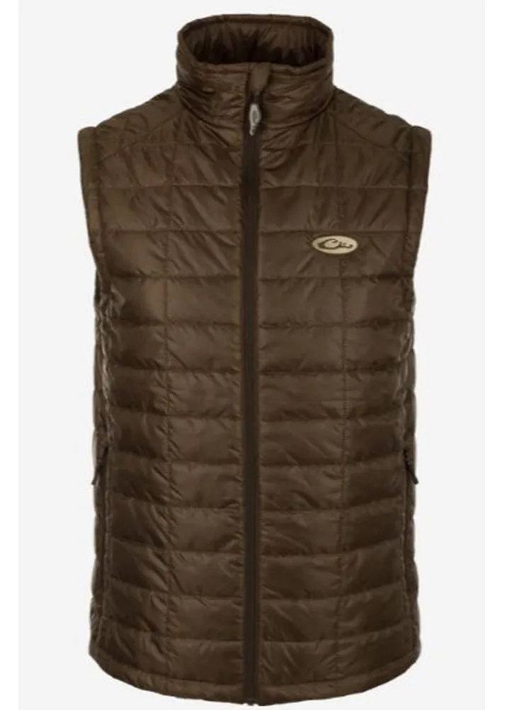 Synthetic Down Pac-Vest in Pintail Brown by Drake