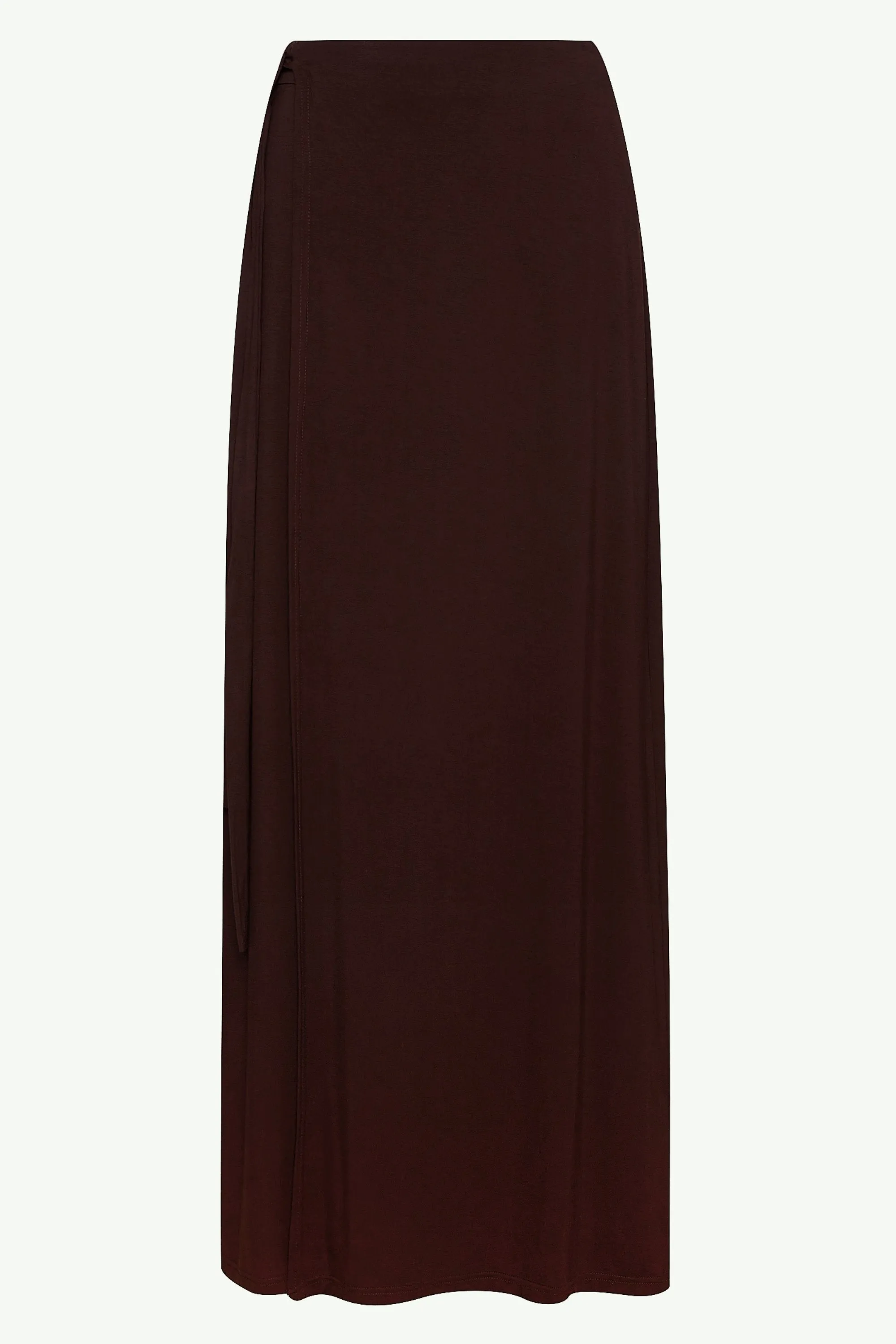 Talia Jersey Wrap Maxi Skirt - Espresso