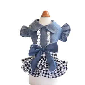 TEEK - Plaid Tutu Denim Doggy Dress