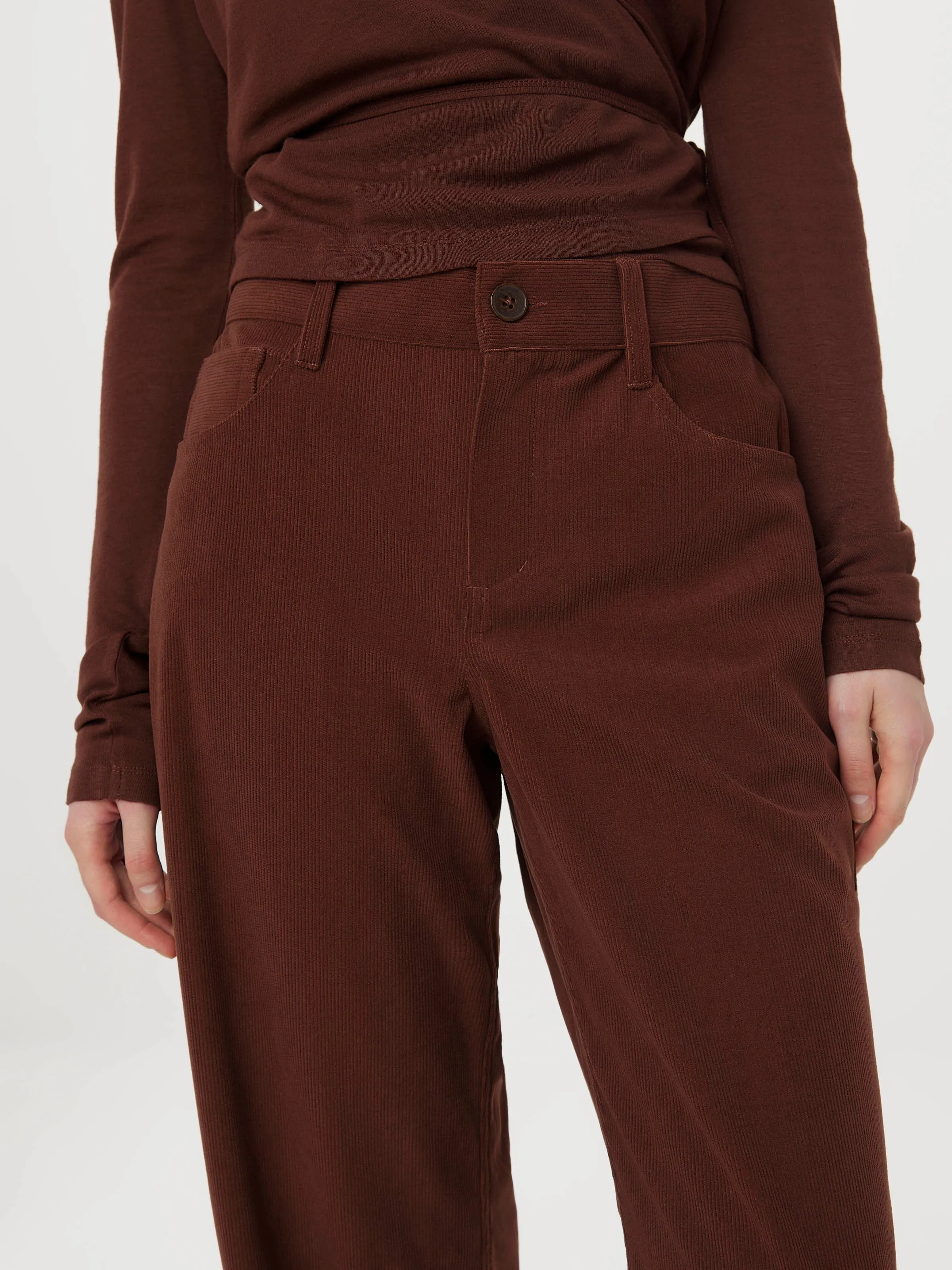 The Annie Corduroy Pant in Pinot Noir