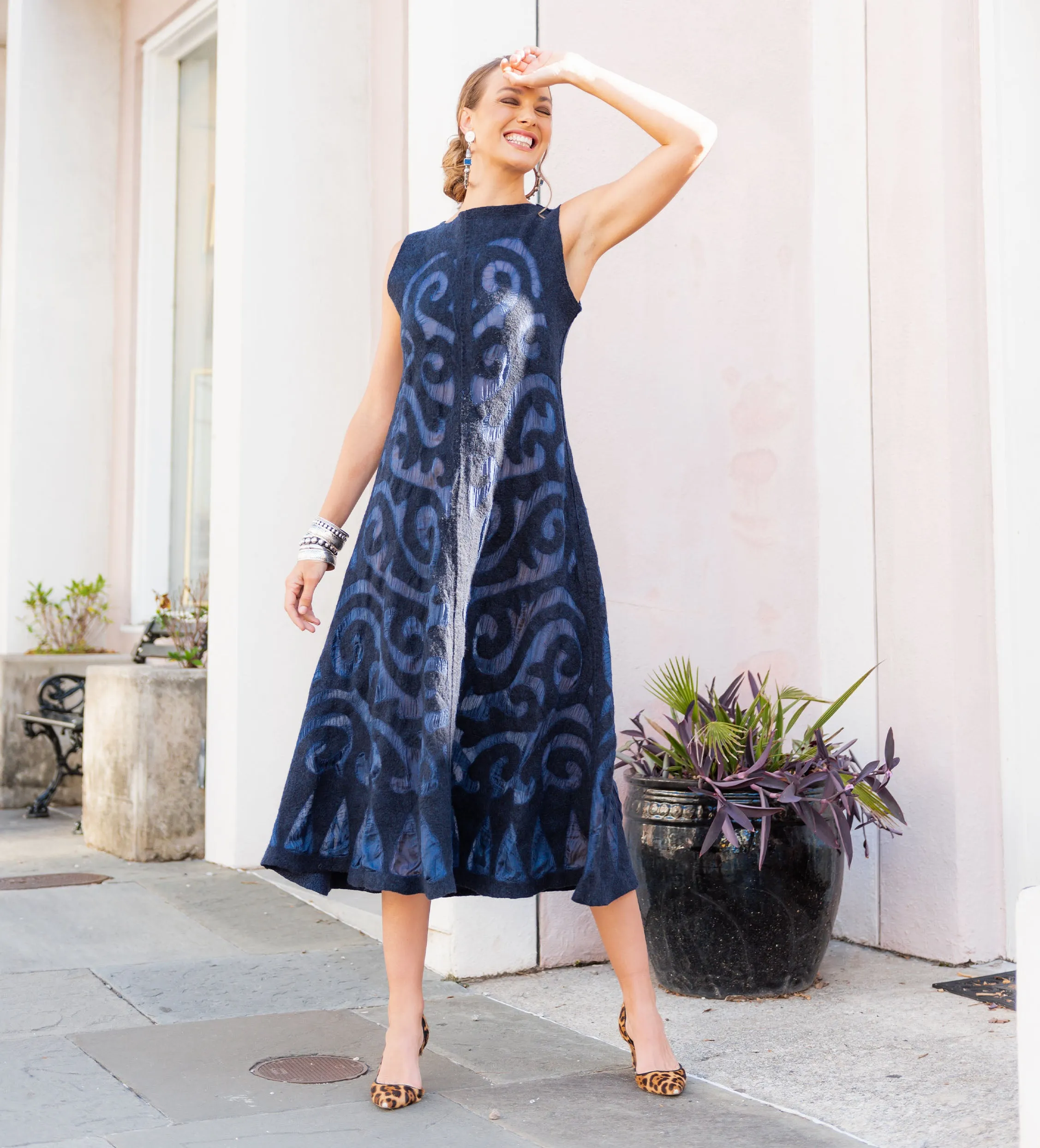 Totemic Dress: Navy