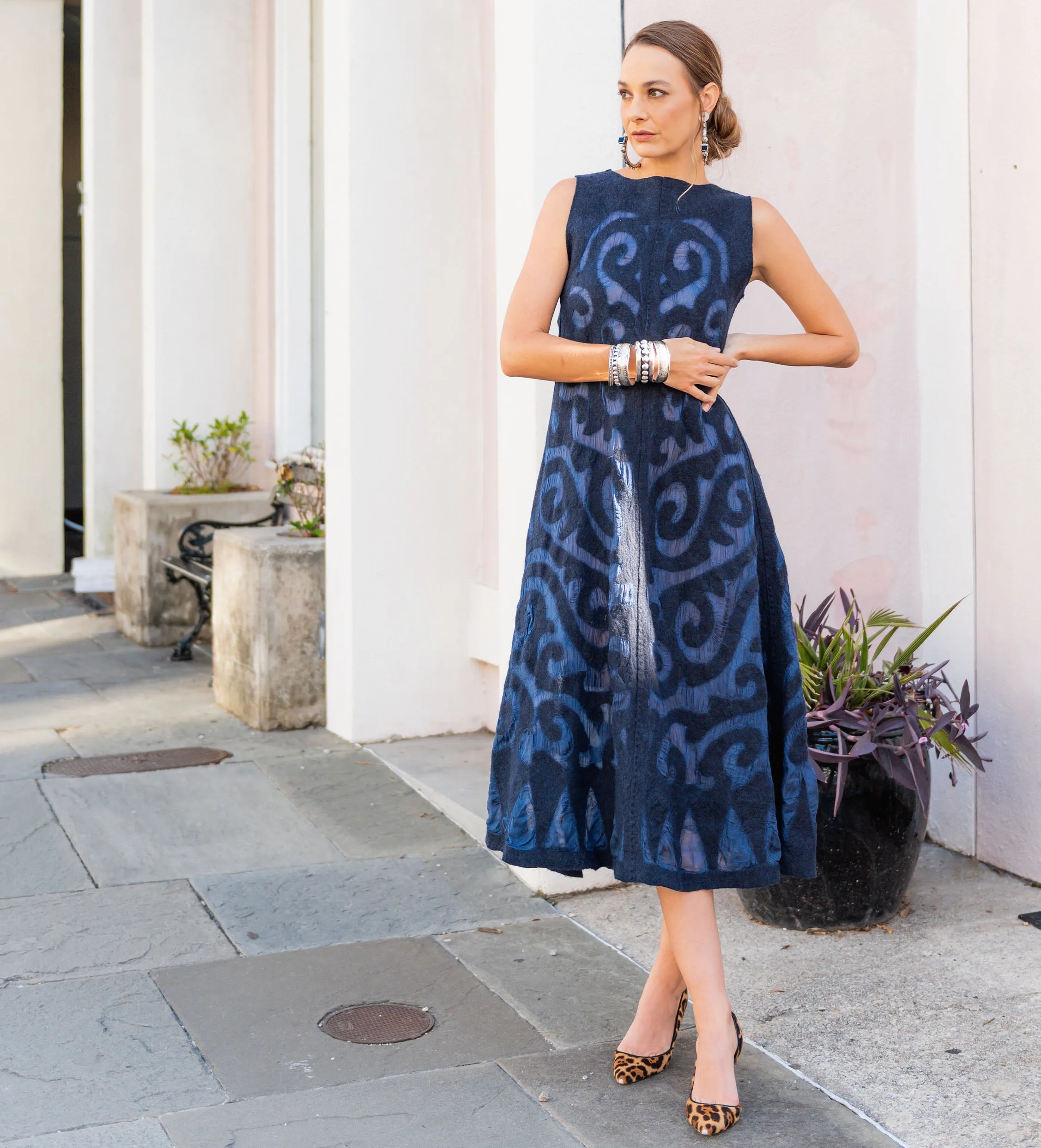 Totemic Dress: Navy