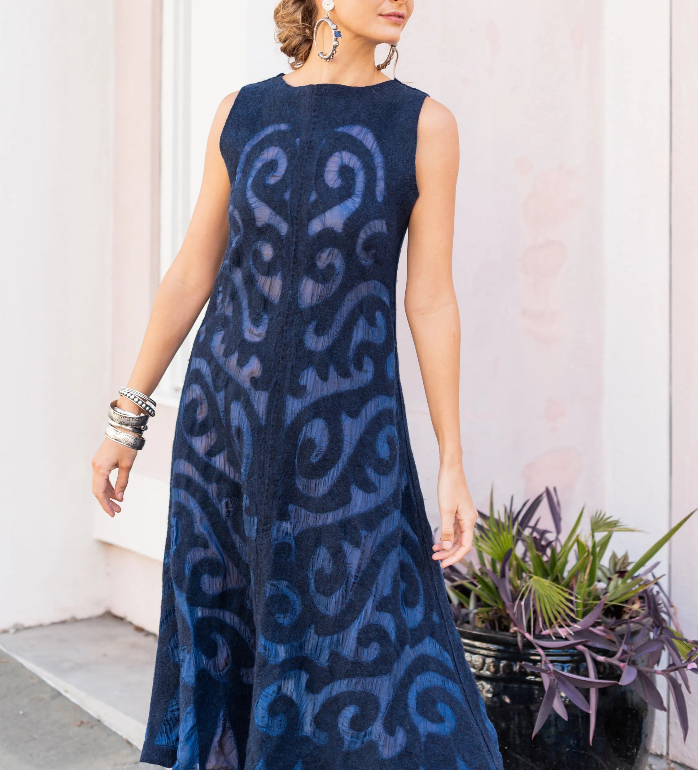 Totemic Dress: Navy